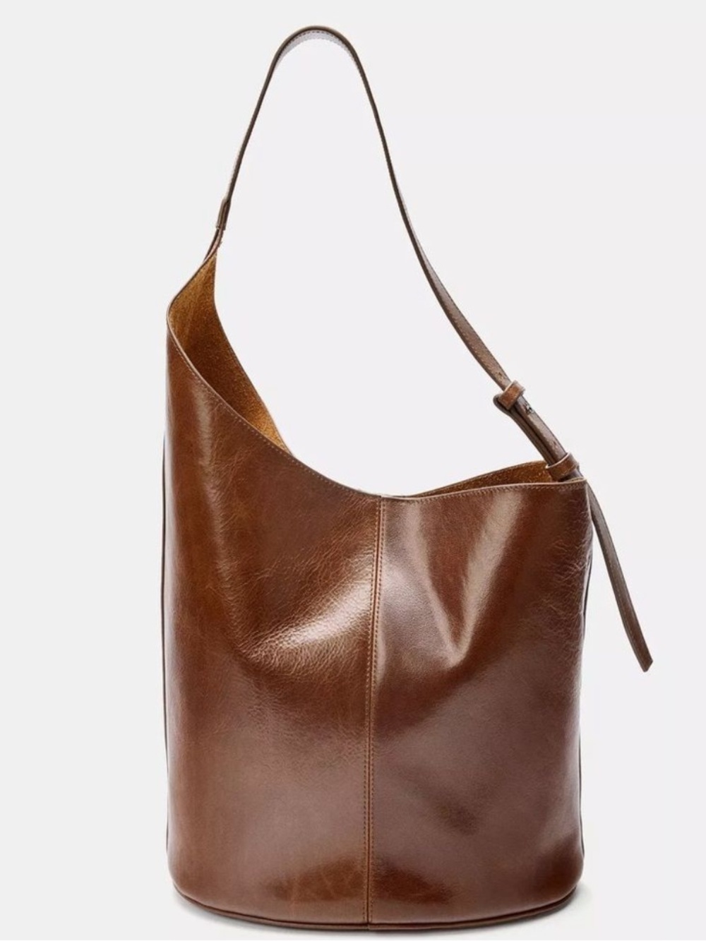 ZARA ASYMMETRIC LEATHER BUCKET BAG